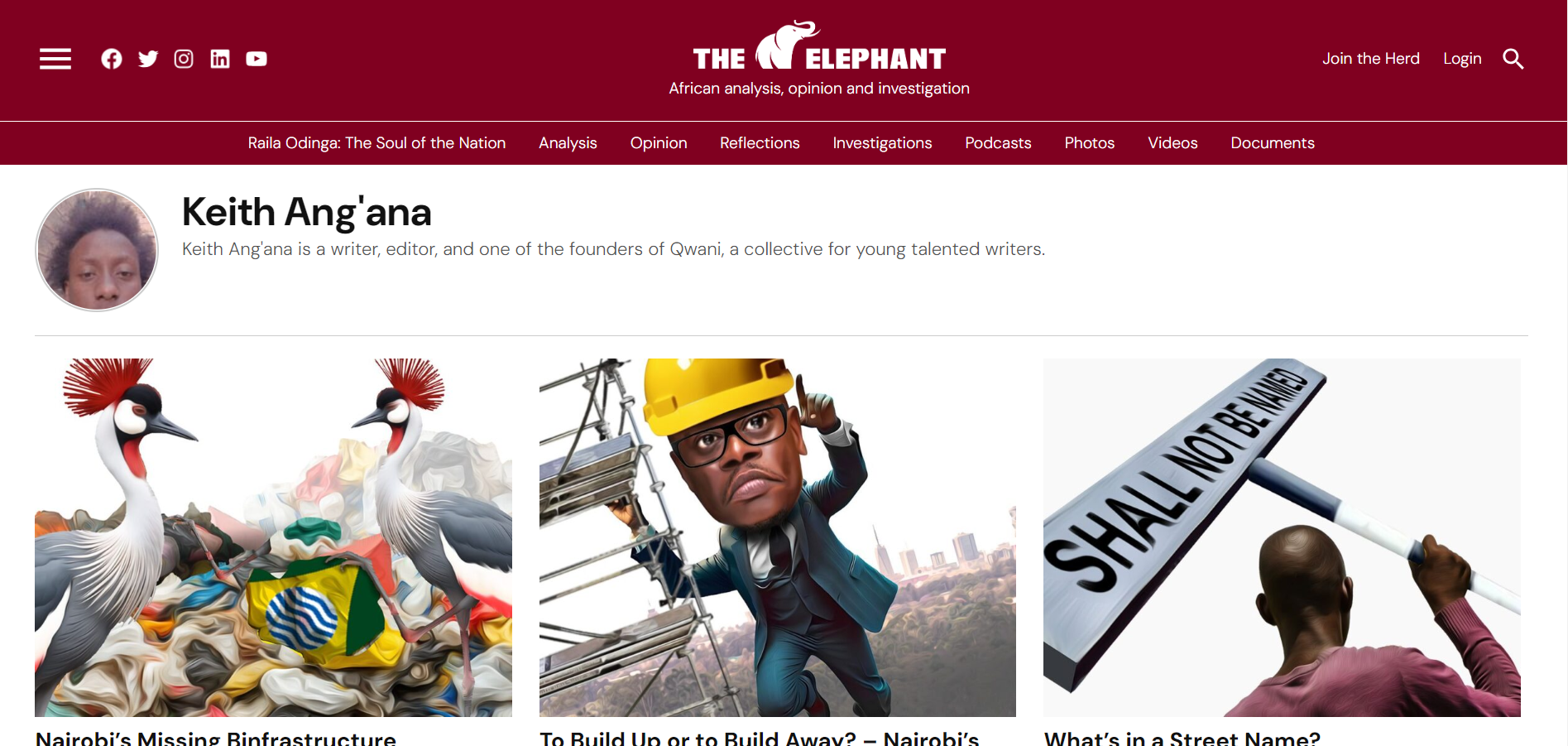 The Elephant publication mast